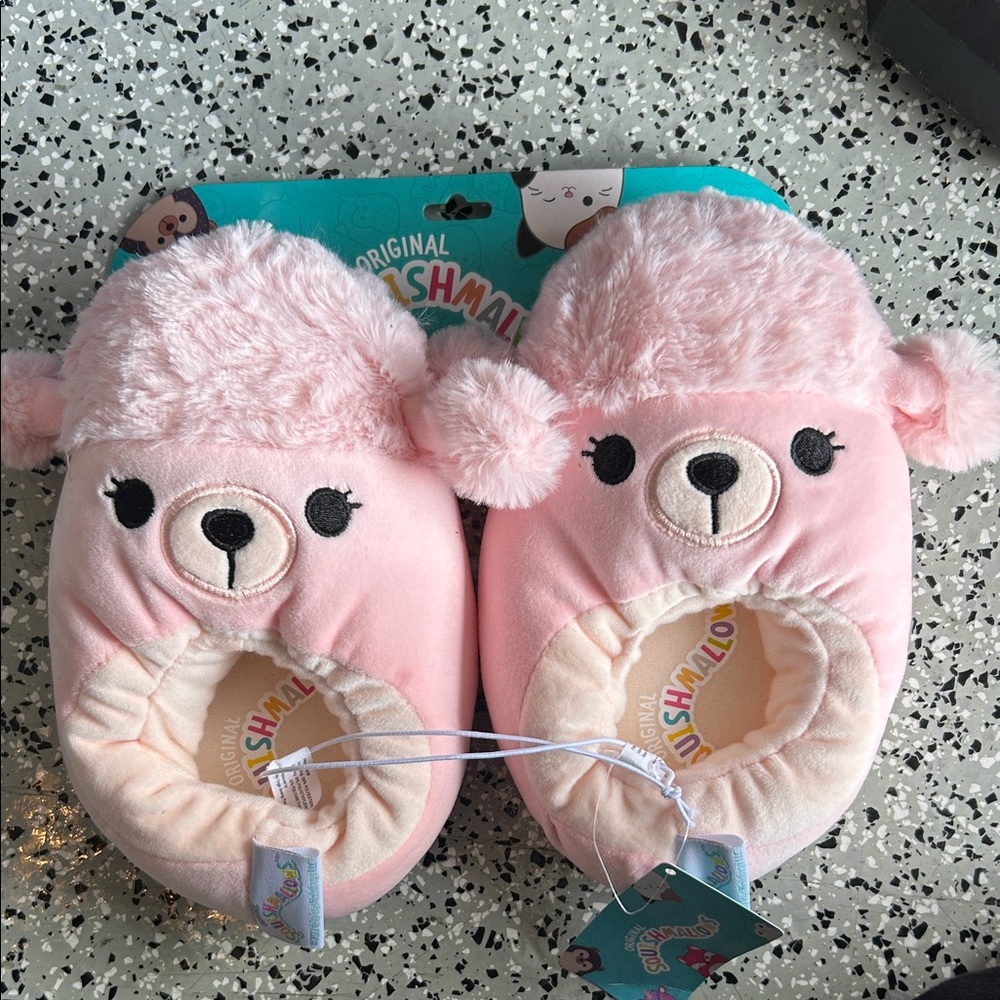 Squishmallows Pink Bear Kids Slippers